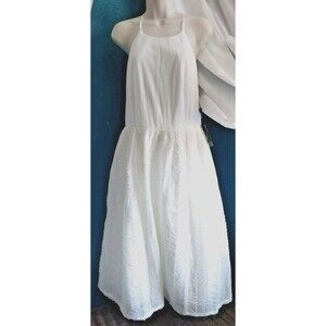 NWT Adrianna Papell AP1E207841 - Halter Sleeveless Formal Dress White Sz 12